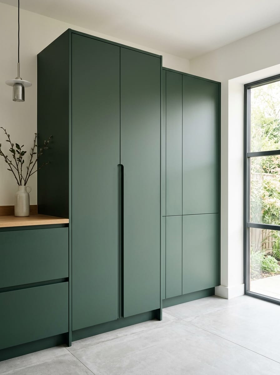 Bespoke kitchen installation, full-height cabinetry and considered storage design
