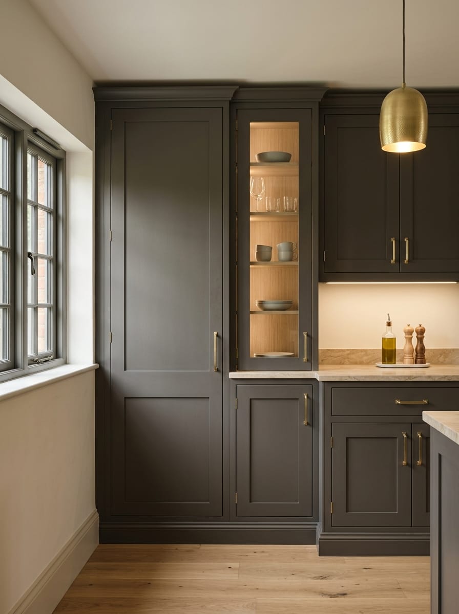Bespoke kitchen installation, full-height cabinetry and considered storage design