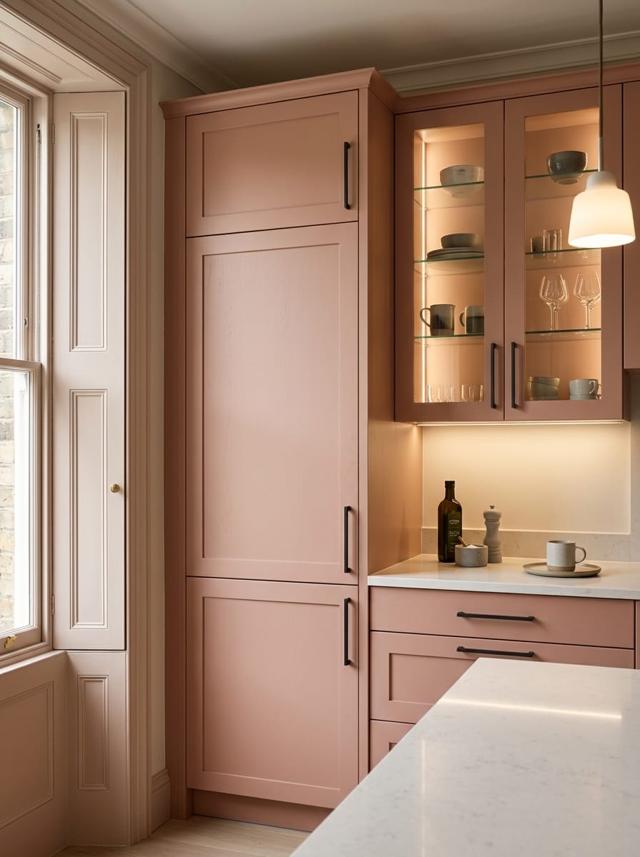 Bespoke kitchen installation, full-height cabinetry and considered storage design