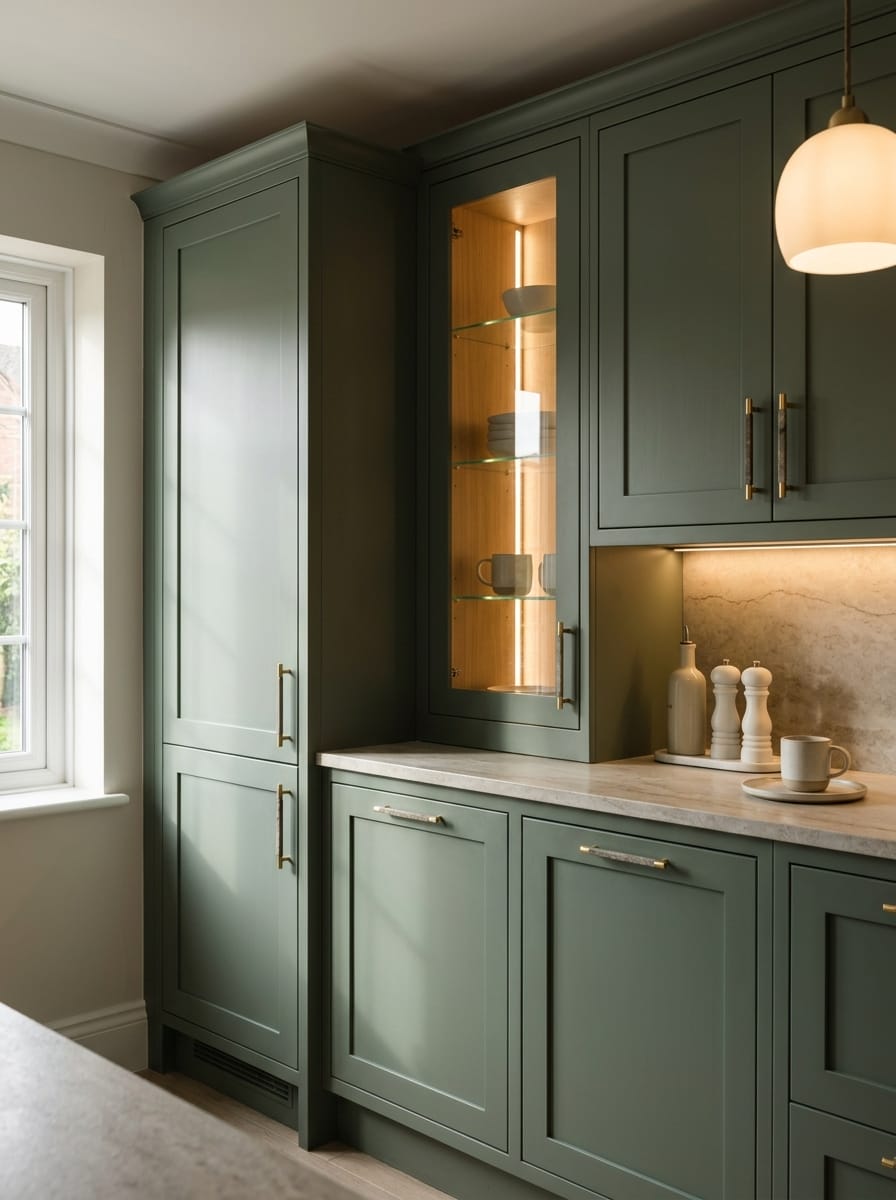 Bespoke kitchen installation, full-height cabinetry and considered storage design