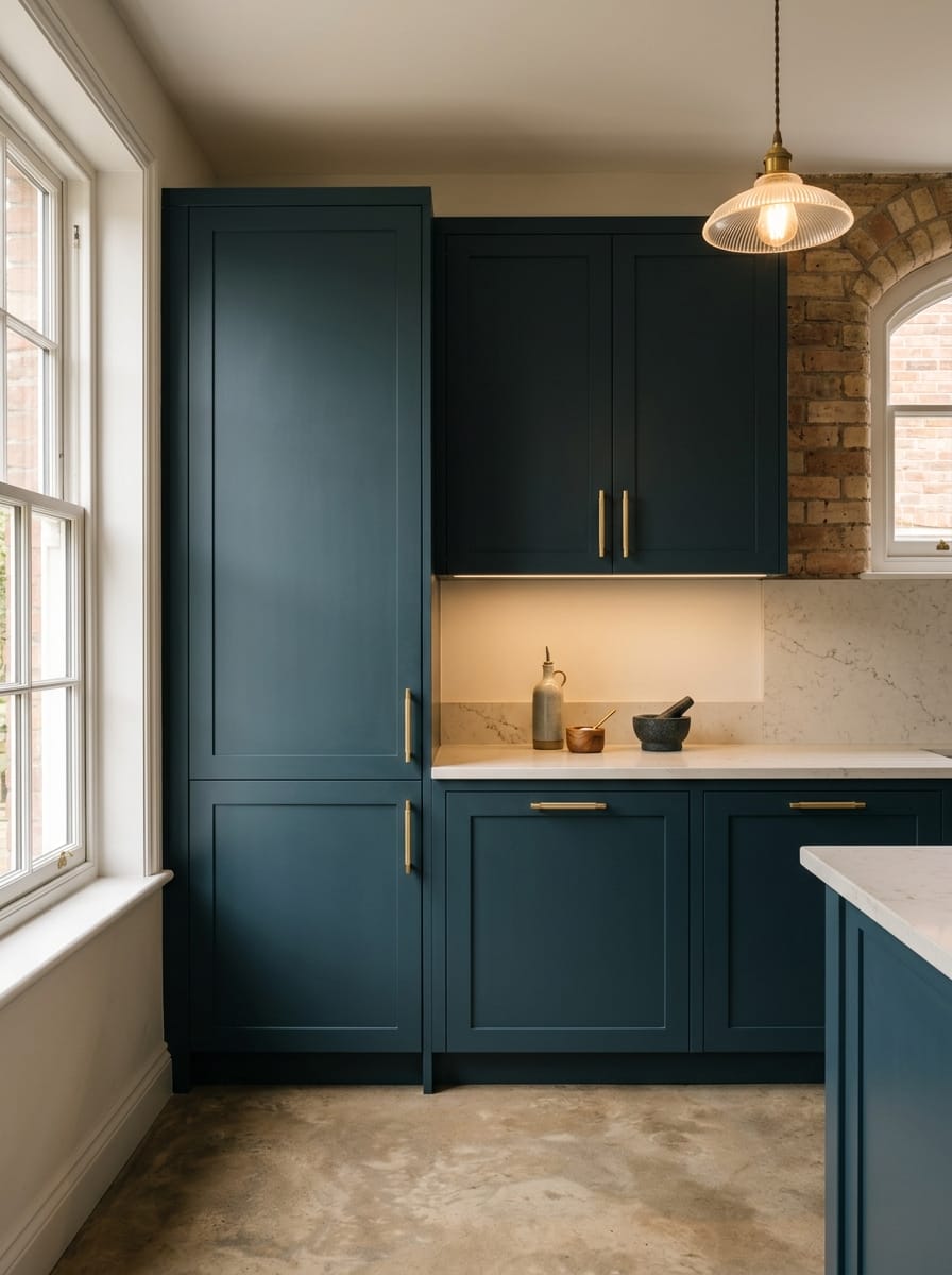 Bespoke kitchen installation, full-height cabinetry and considered storage design