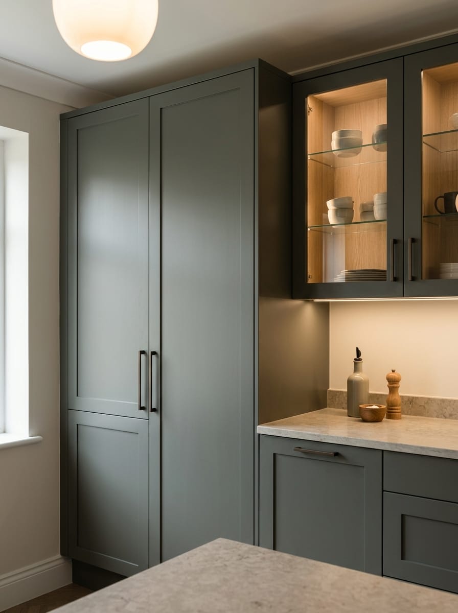 Bespoke kitchen installation, full-height cabinetry and considered storage design