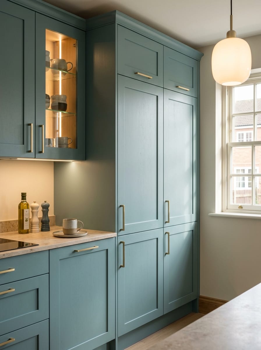 Bespoke kitchen installation, full-height cabinetry and considered storage design