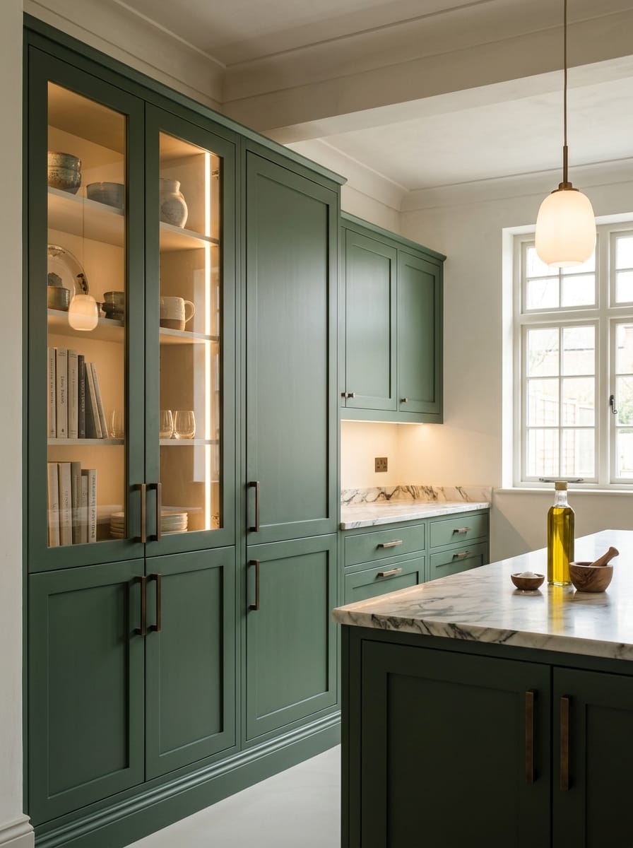 Bespoke kitchen installation, full-height cabinetry and considered storage design
