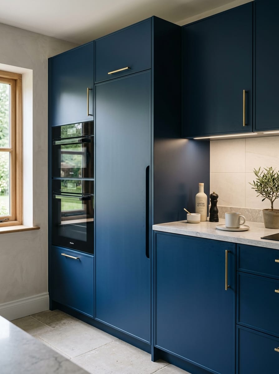 Bespoke kitchen installation, full-height cabinetry and considered storage design