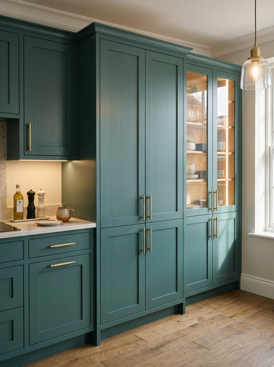 Bespoke kitchen installation, full-height cabinetry and considered storage design