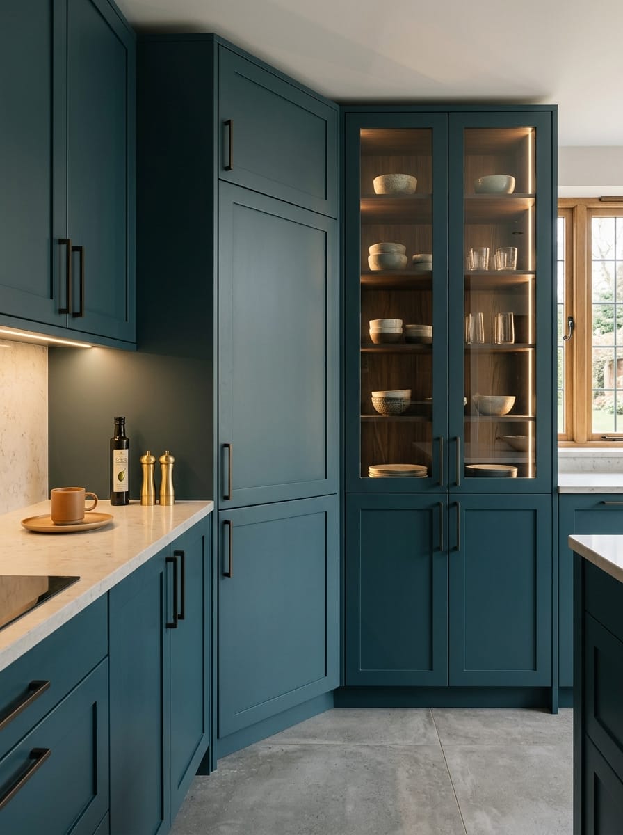 Bespoke kitchen installation, full-height cabinetry and considered storage design