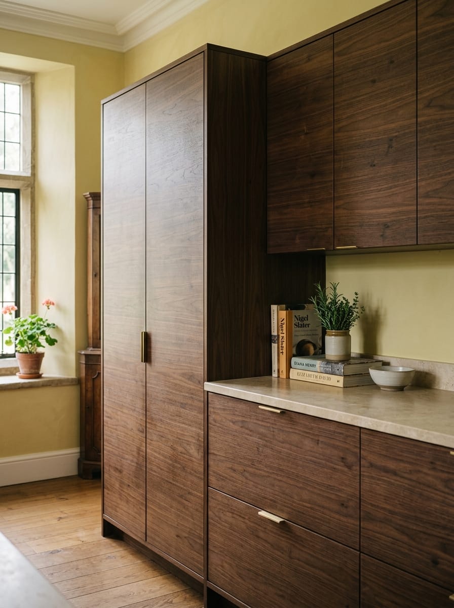 Bespoke kitchen installation — full-height cabinetry and considered storage design