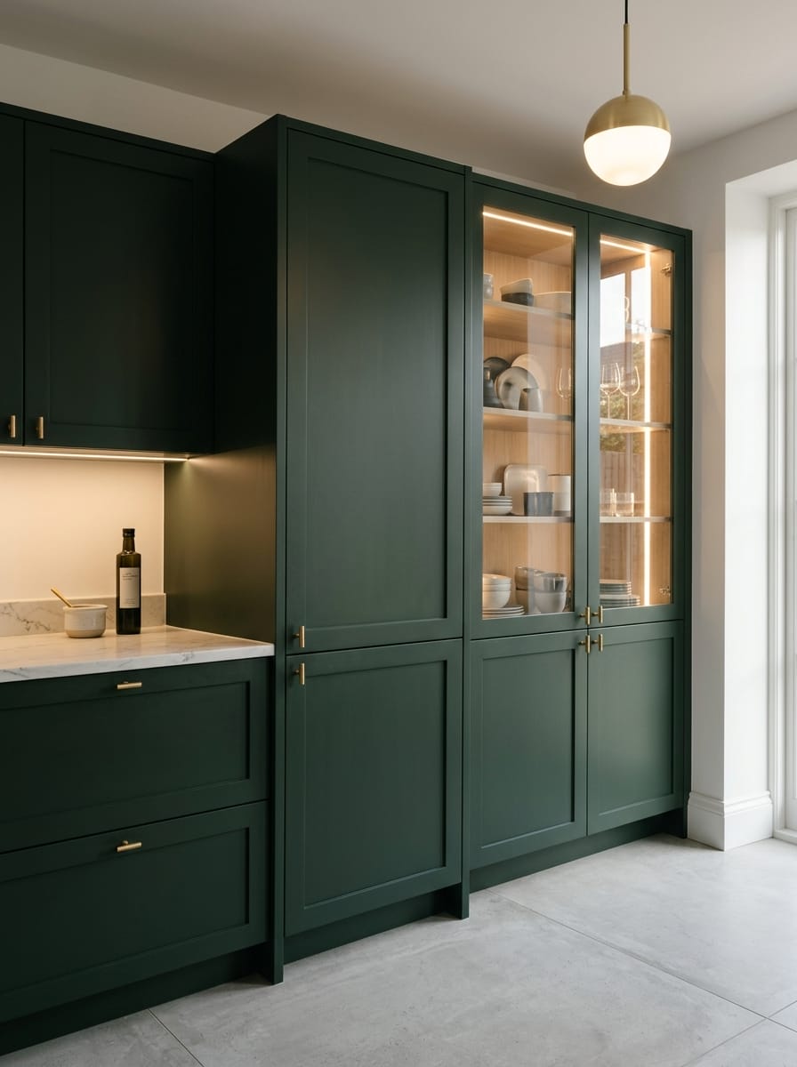 Bespoke kitchen installation, full-height cabinetry and considered storage design
