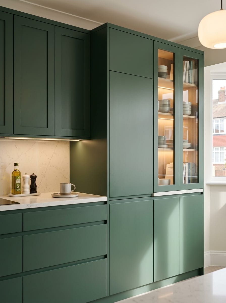 Bespoke kitchen installation, full-height cabinetry and considered storage design