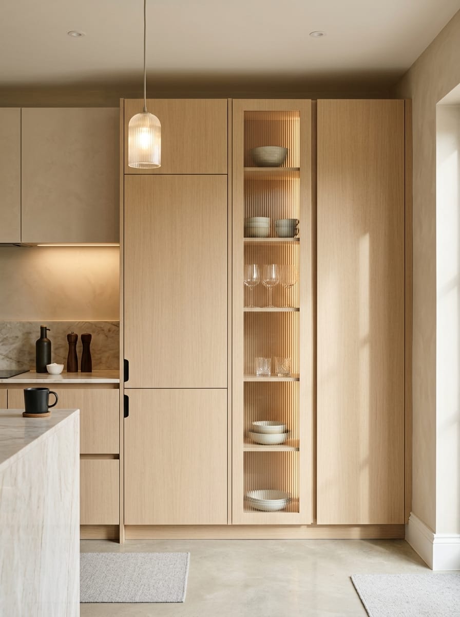 Bespoke kitchen installation, full-height cabinetry and considered storage design