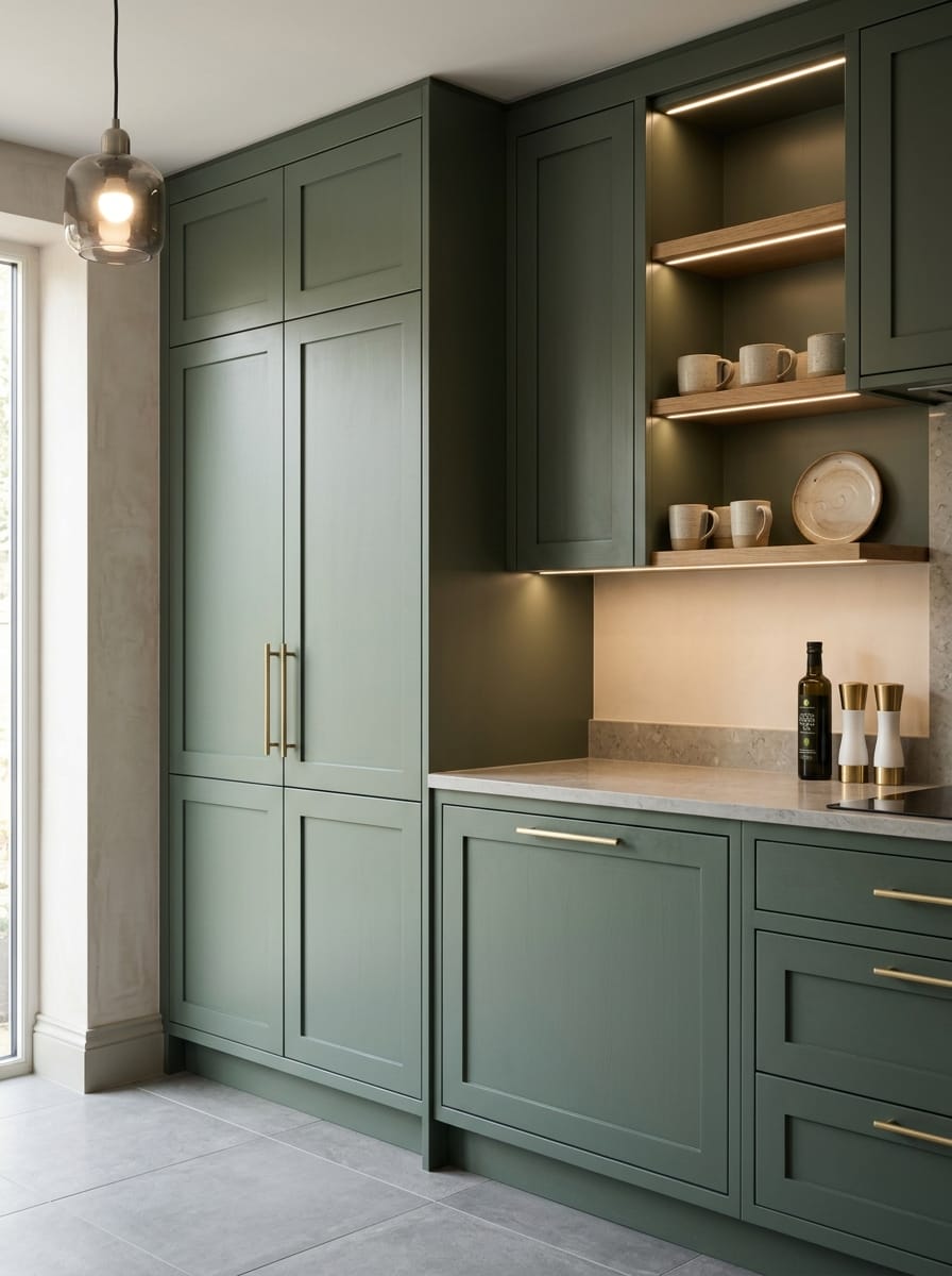Bespoke kitchen installation, full-height cabinetry and considered storage design
