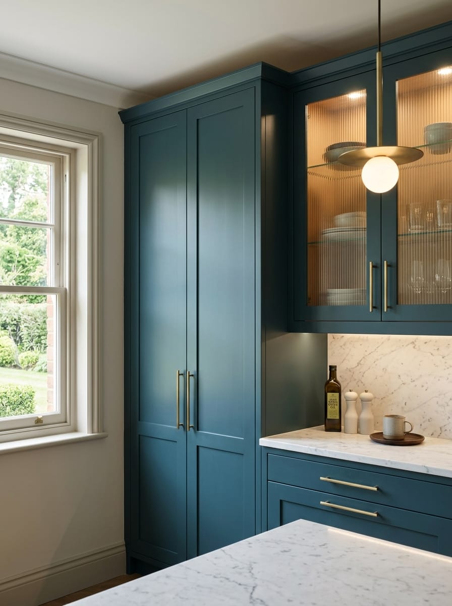 Bespoke kitchen installation, full-height cabinetry and considered storage design