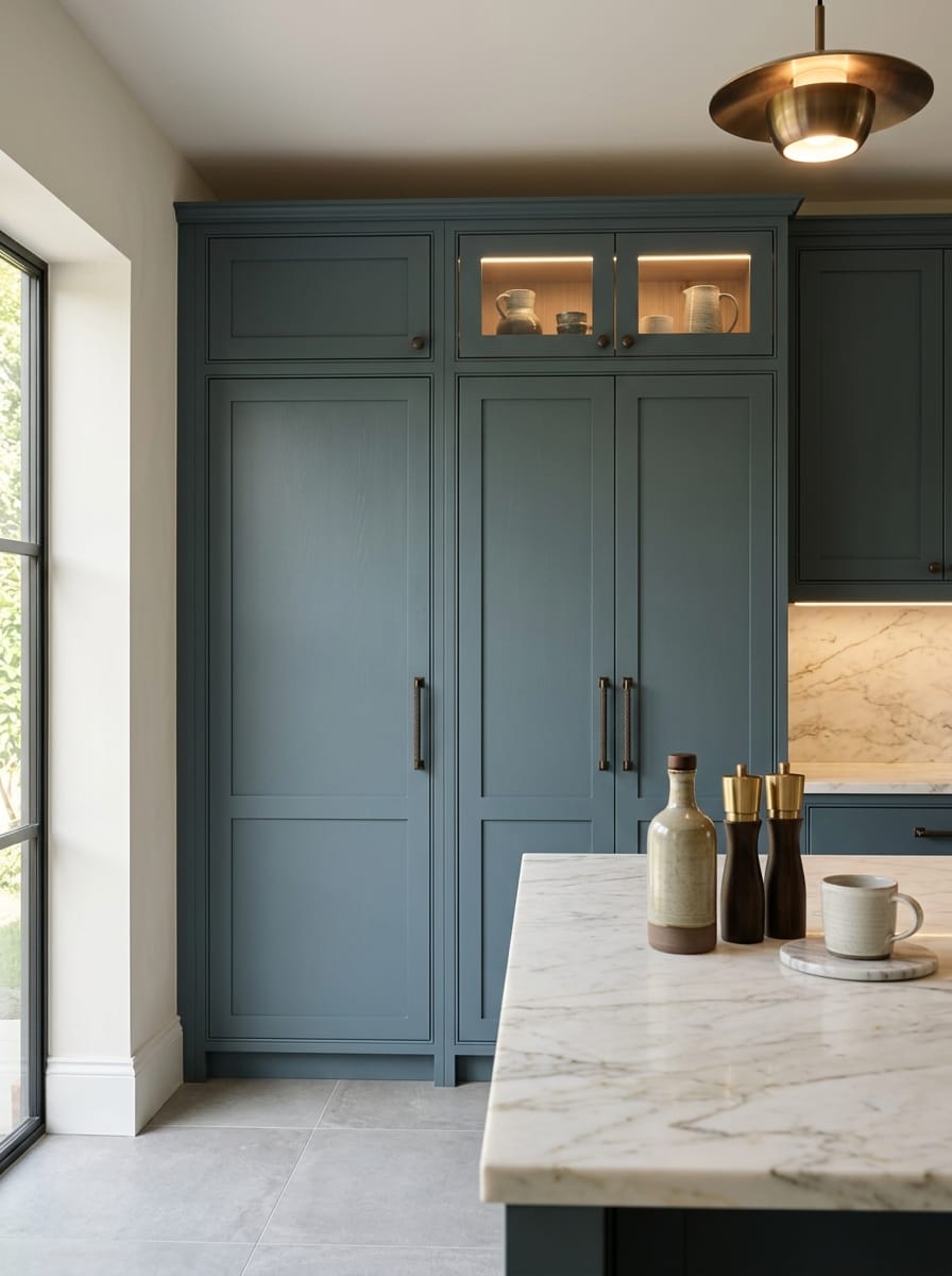 Bespoke kitchen installation, full-height cabinetry and considered storage design