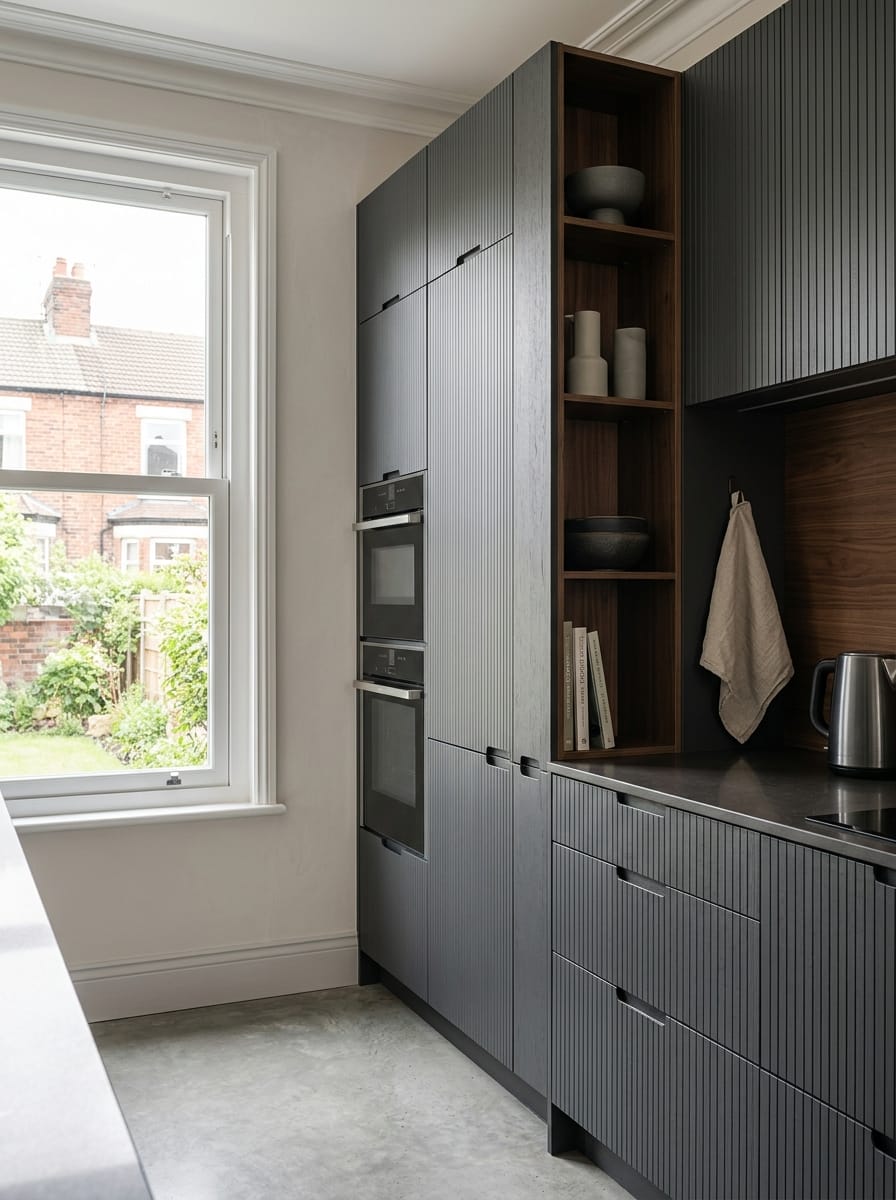 Bespoke kitchen installation, full-height cabinetry and considered storage design