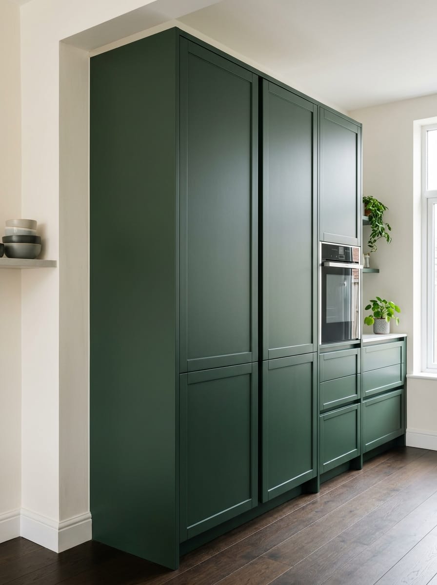 Bespoke kitchen installation, full-height cabinetry and considered storage design