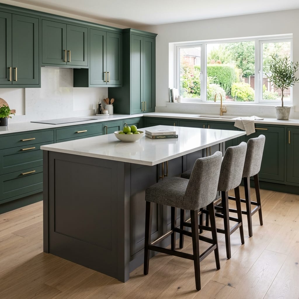 square1_800x800-116 Bespoke kitchen island detail, contemporary painted lay-on cabinetry with quality joinery