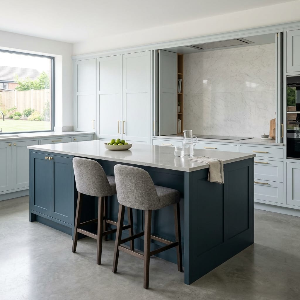 square1_800x800-155 Bespoke kitchen island detail, contemporary in-frame cabinetry with quality joinery