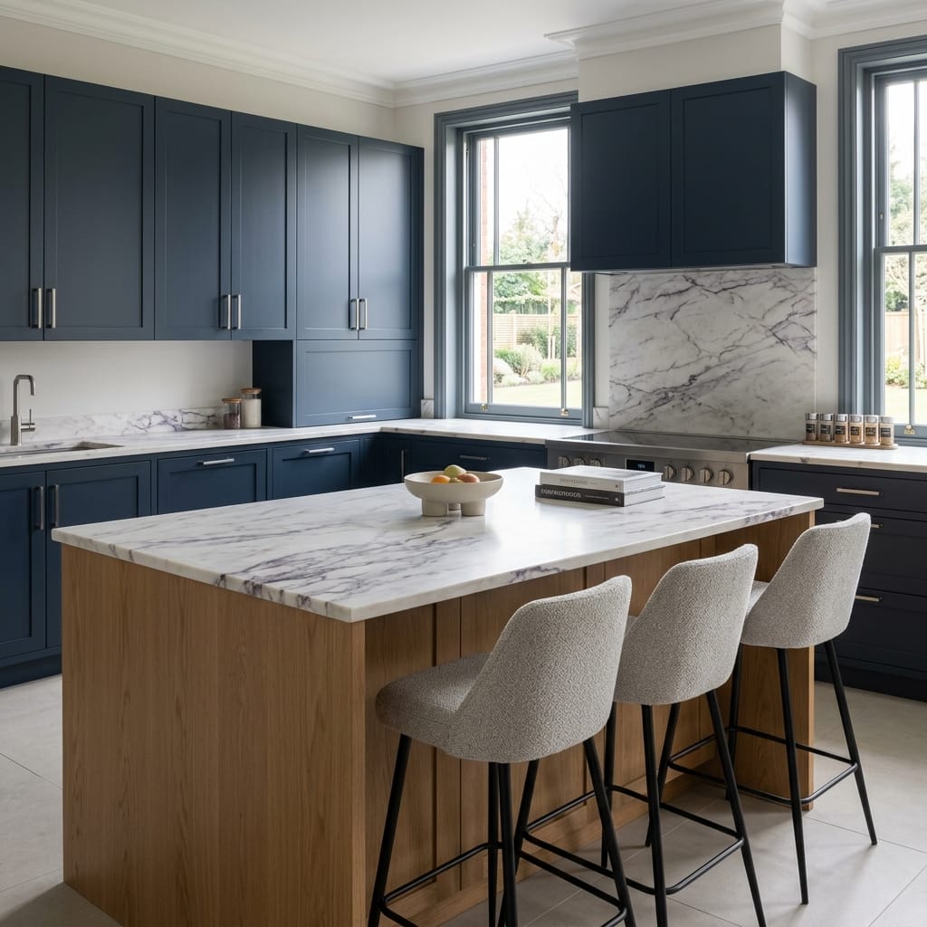 square1_800x800-156 Bespoke kitchen island detail, modern shaker cabinetry with quality joinery