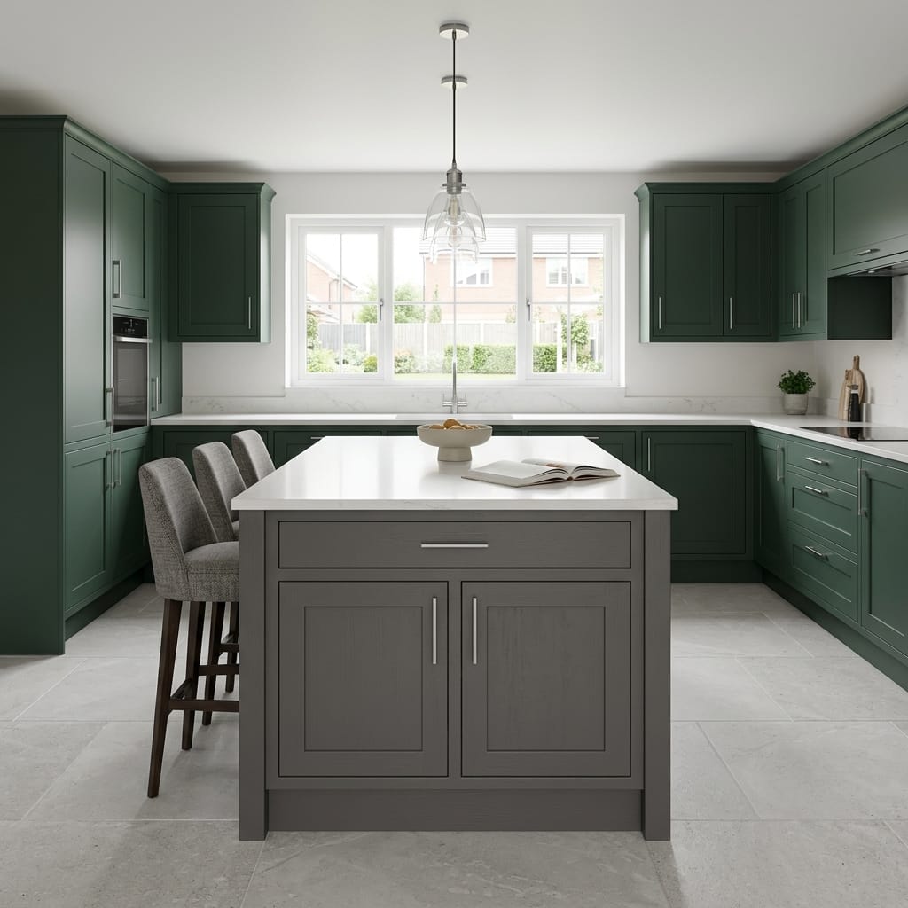 square1_800x800-171 Bespoke kitchen island detail, modern shaker cabinetry with quality joinery