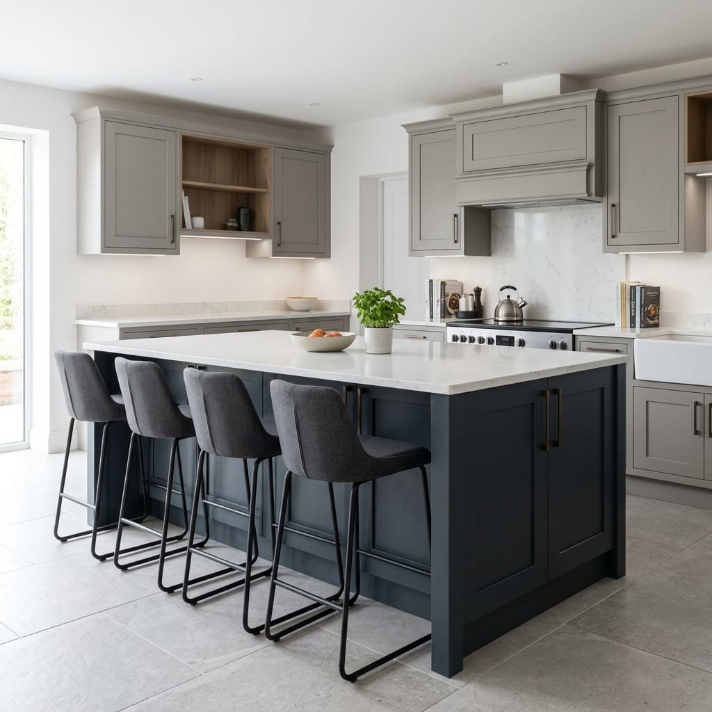 square1_800x800-172 Bespoke kitchen island detail, contemporary in-frame cabinetry with quality joinery