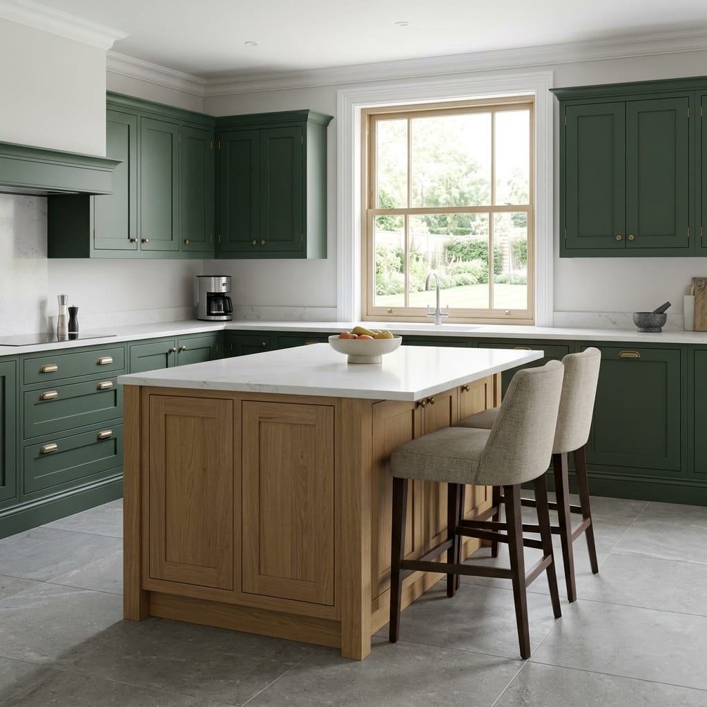 square1_800x800-183 Bespoke kitchen island detail, contemporary painted lay-on cabinetry with quality joinery