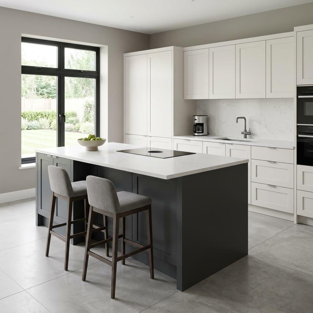 square1_800x800-198 Bespoke kitchen island detail, timber veneer slab-door cabinetry with quality joinery