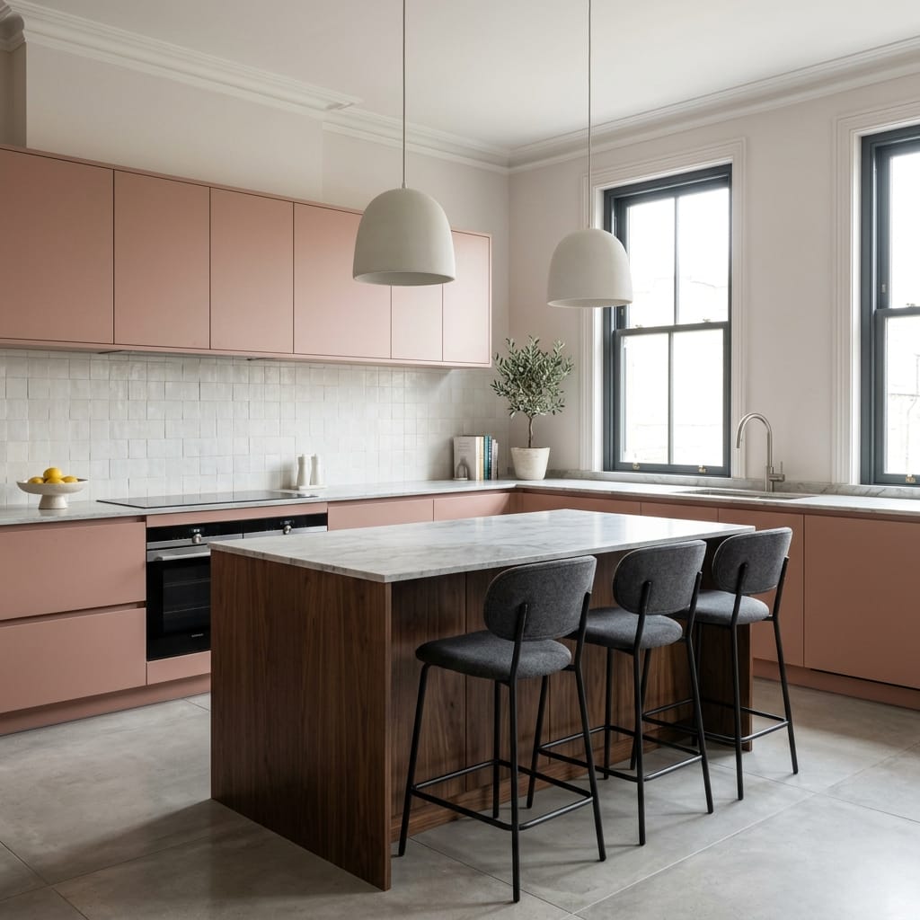 square1_800x800-225 Bespoke kitchen island detail, timber veneer slab-door cabinetry with quality joinery
