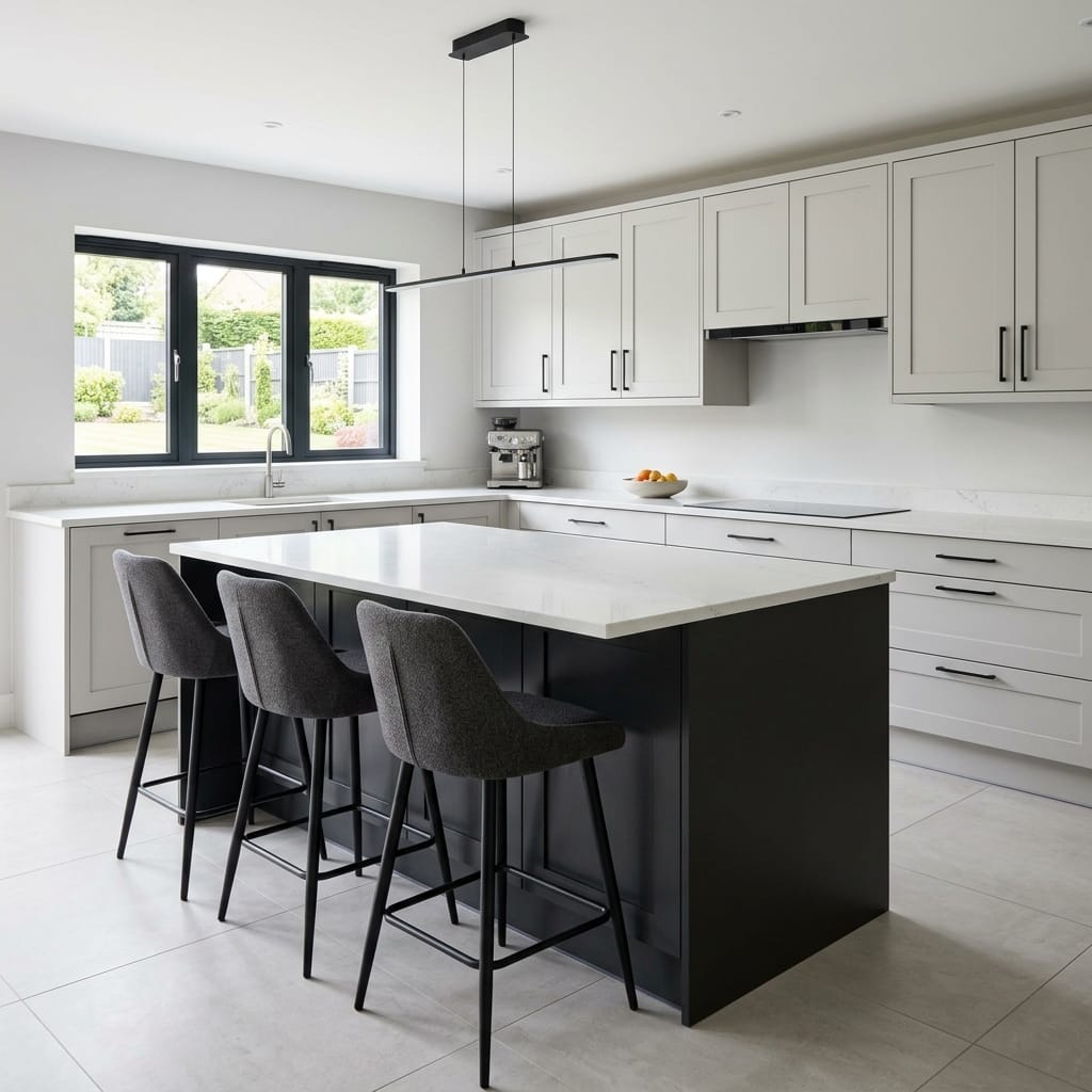 square1_800x800-229 Bespoke kitchen island detail, timber veneer slab-door cabinetry with quality joinery