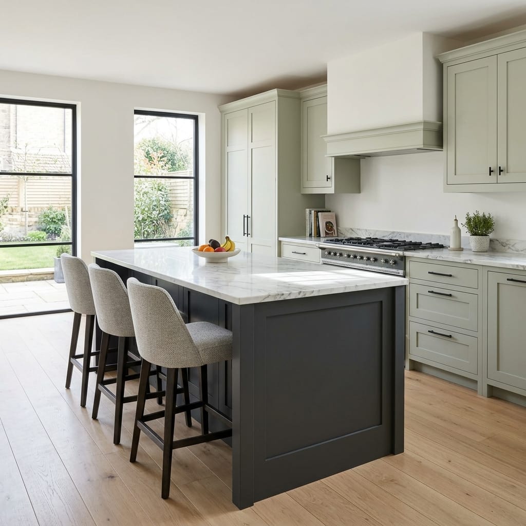 square1_800x800-261 Bespoke kitchen island detail, contemporary in-frame cabinetry with quality joinery