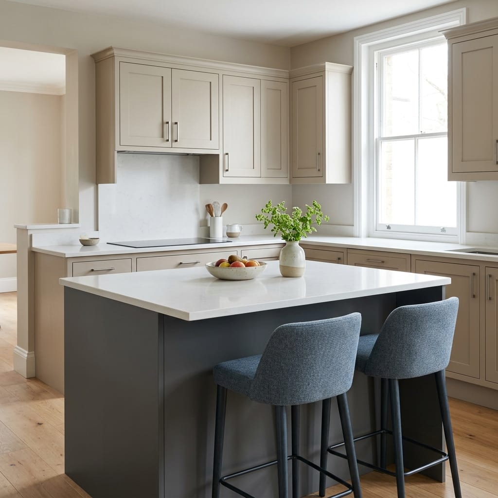 square1_800x800-274 Bespoke kitchen island detail, timber veneer slab-door cabinetry with quality joinery