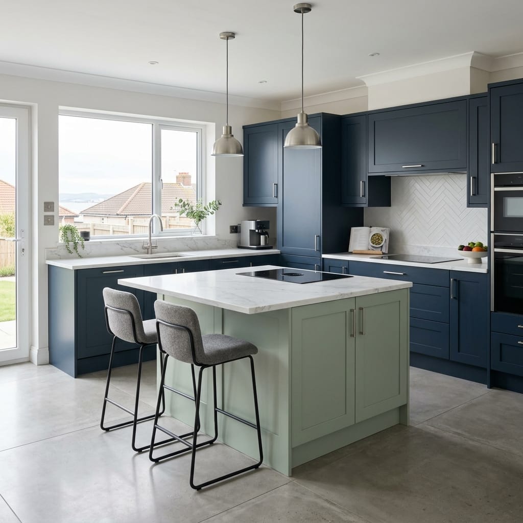 square1_800x800-275 Bespoke kitchen island detail, contemporary in-frame cabinetry with quality joinery