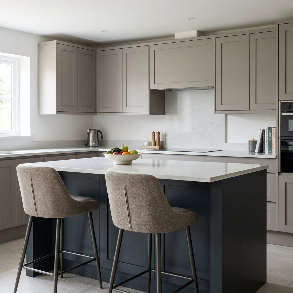 square1_800x800-282 Bespoke kitchen island detail, timber veneer slab-door cabinetry with quality joinery