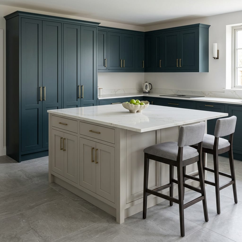 square1_800x800-302 Bespoke kitchen island detail, timber veneer slab-door cabinetry with quality joinery