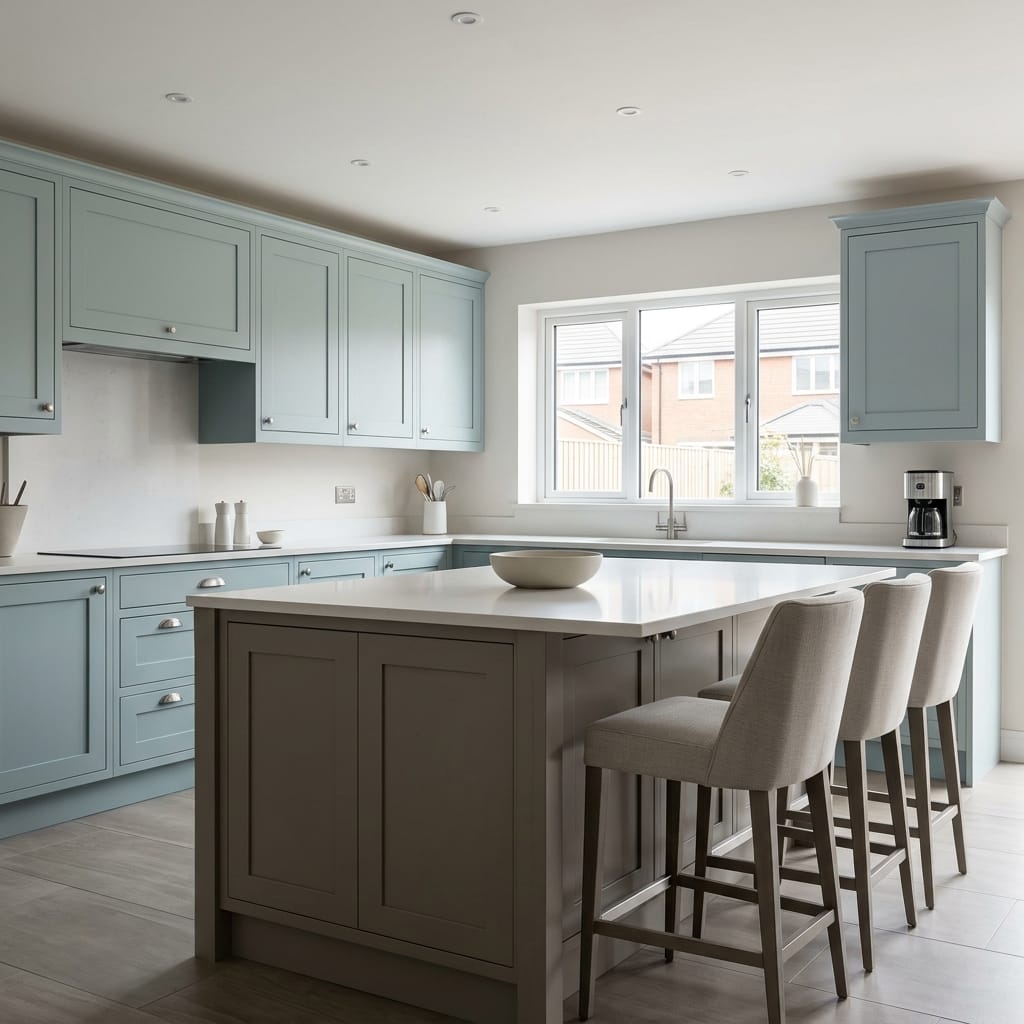 square1_800x800-312 Bespoke kitchen island detail, modern shaker cabinetry with quality joinery