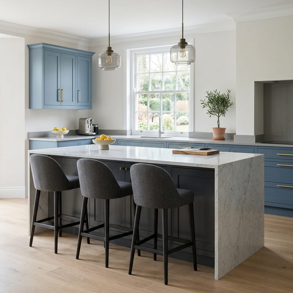 square1_800x800-322 Bespoke kitchen island detail, contemporary in-frame cabinetry with quality joinery