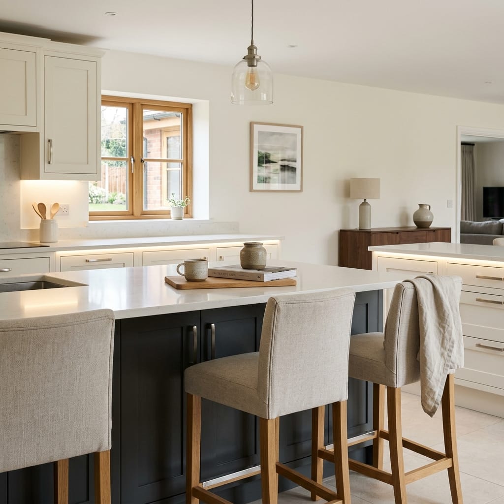 square1_800x800-343 Bespoke kitchen island detail, contemporary in-frame cabinetry with quality joinery