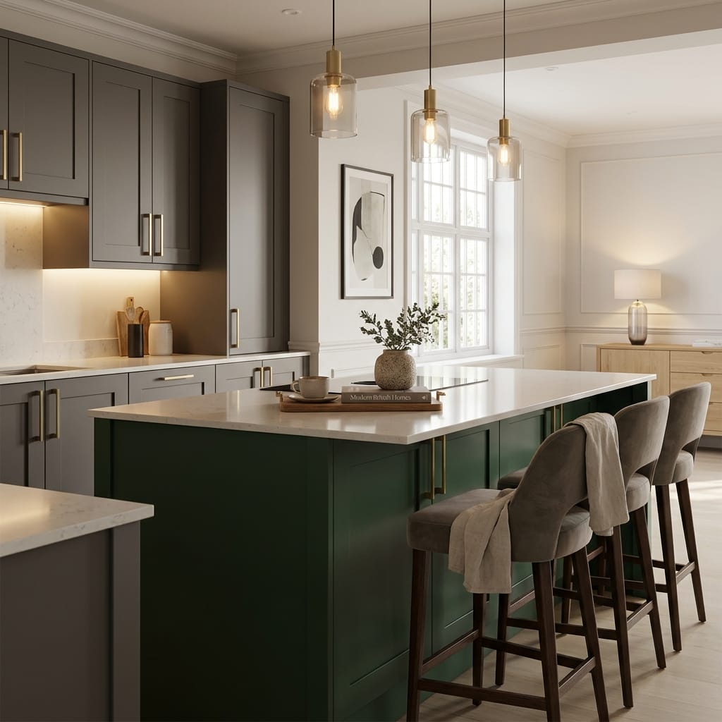 square1_800x800-376 Bespoke kitchen island detail, modern shaker cabinetry with quality joinery