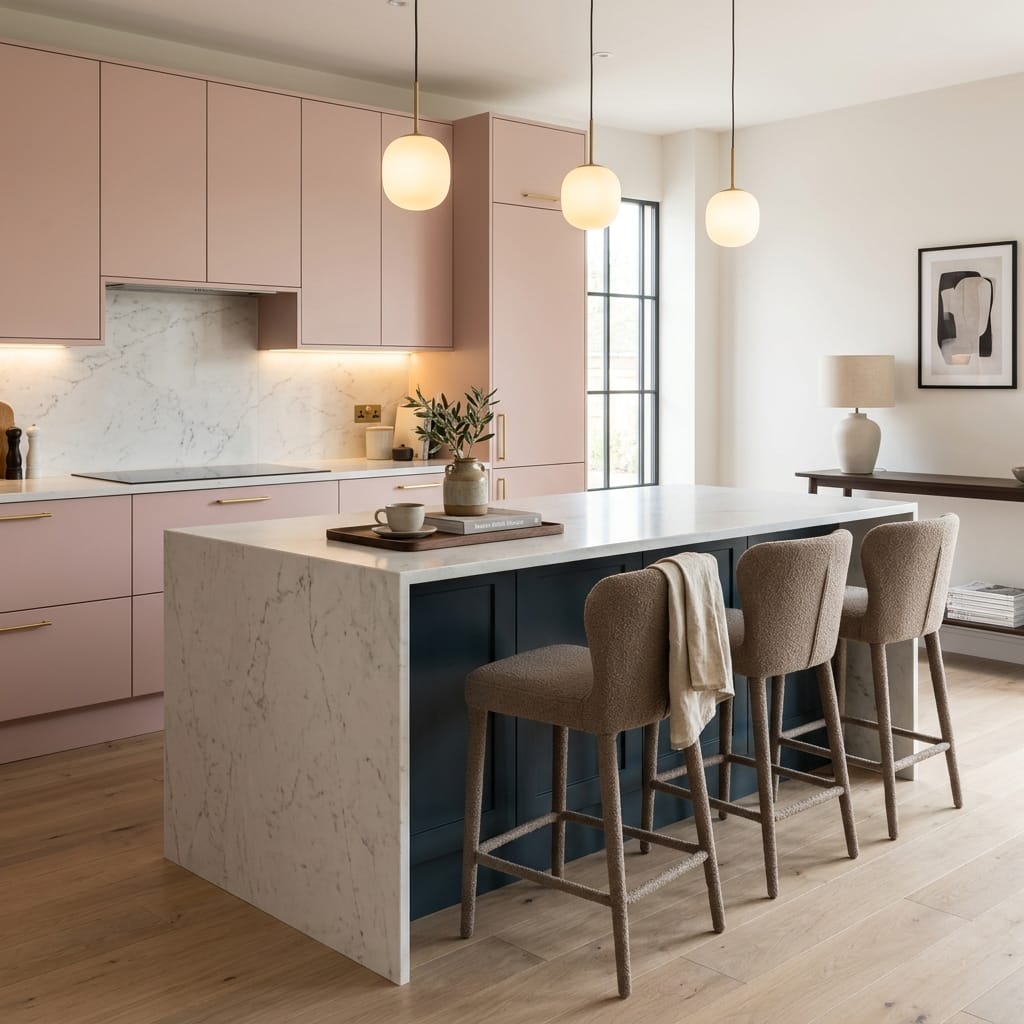 square1_800x800-407 Bespoke kitchen island detail, timber veneer slab-door cabinetry with quality joinery