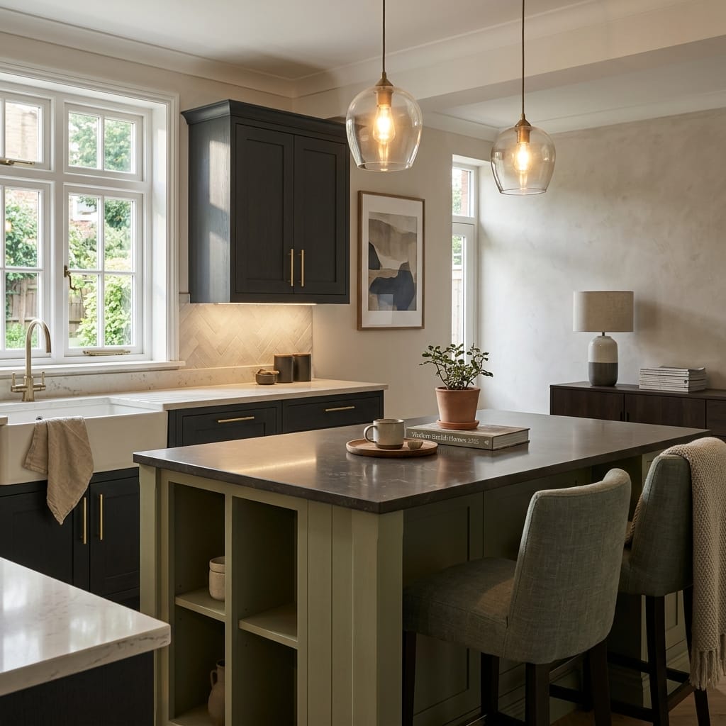 square1_800x800-429 Bespoke kitchen island detail, modern shaker cabinetry with quality joinery