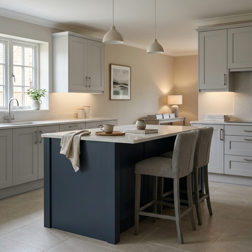 square1_800x800-448 Bespoke kitchen island detail, timber veneer slab-door cabinetry with quality joinery