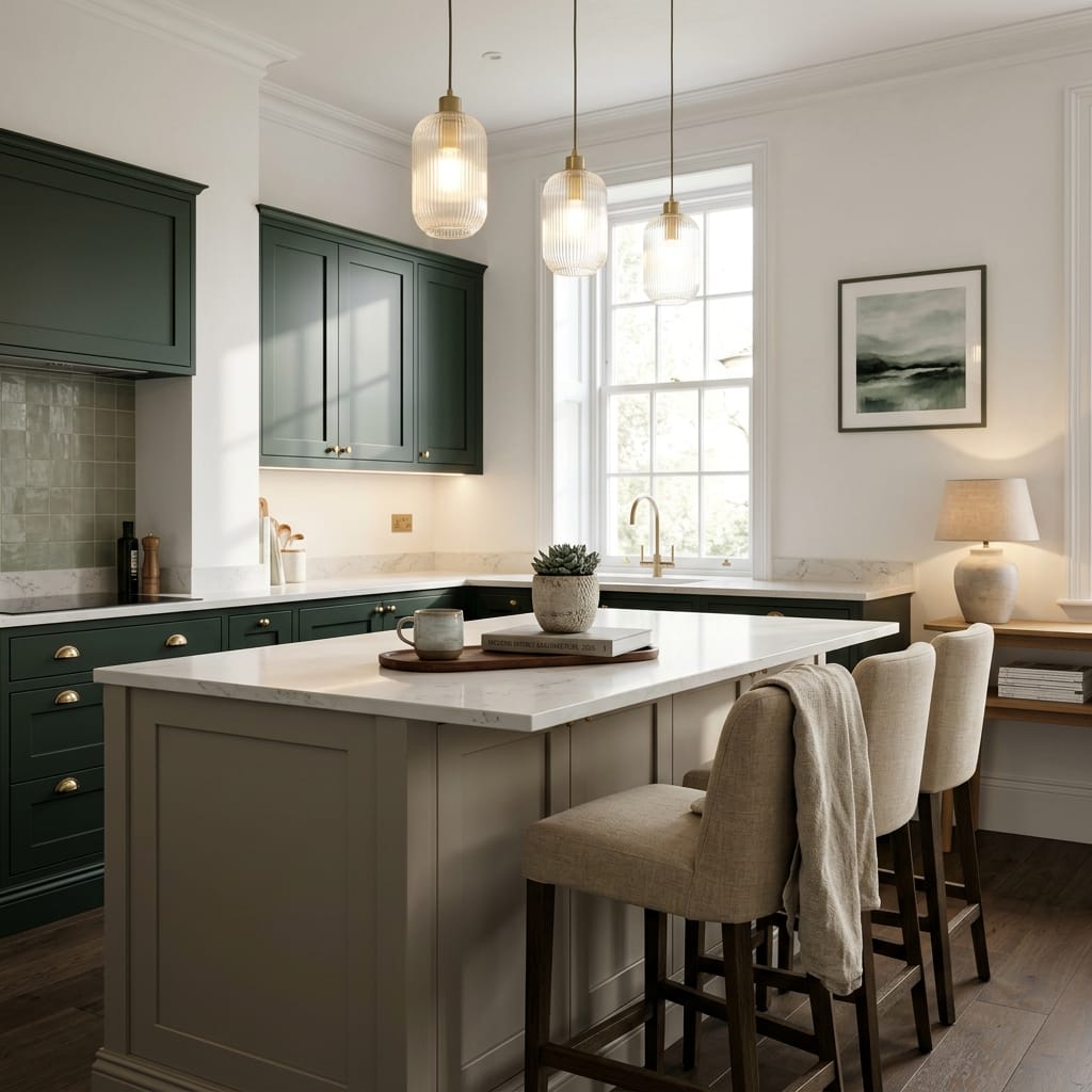 square1_800x800-450 Bespoke kitchen island detail, modern shaker cabinetry with quality joinery