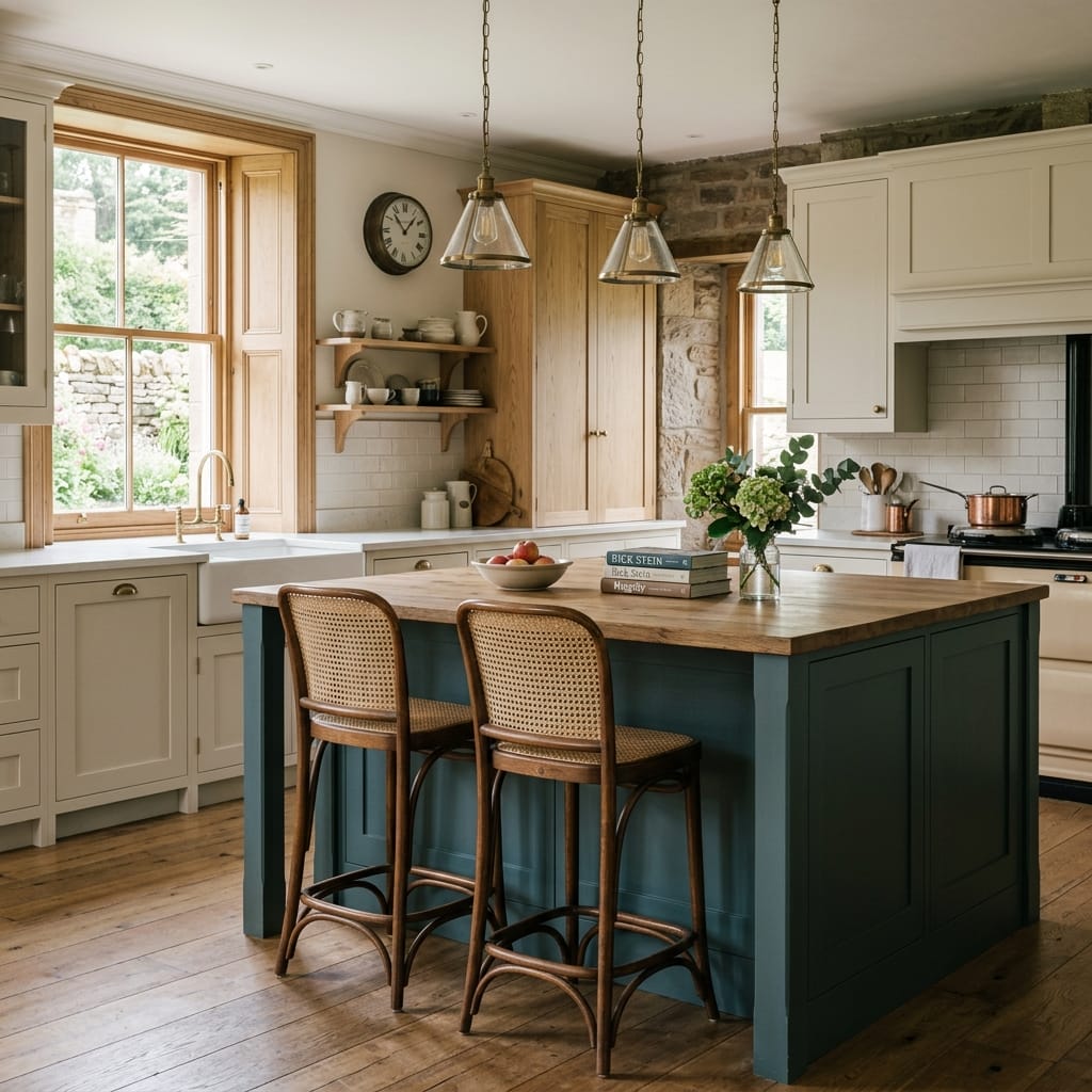 Bespoke kitchen cabinetry detail, timber veneer slab-door cabinetry with quality joinery