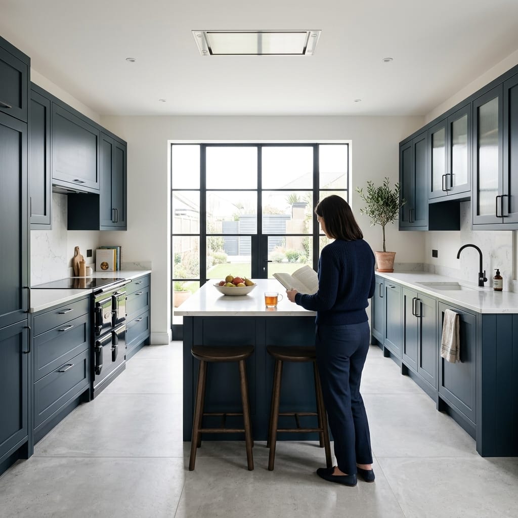 Bespoke kitchen designed for a Morecambe home, quality materials and considered layout