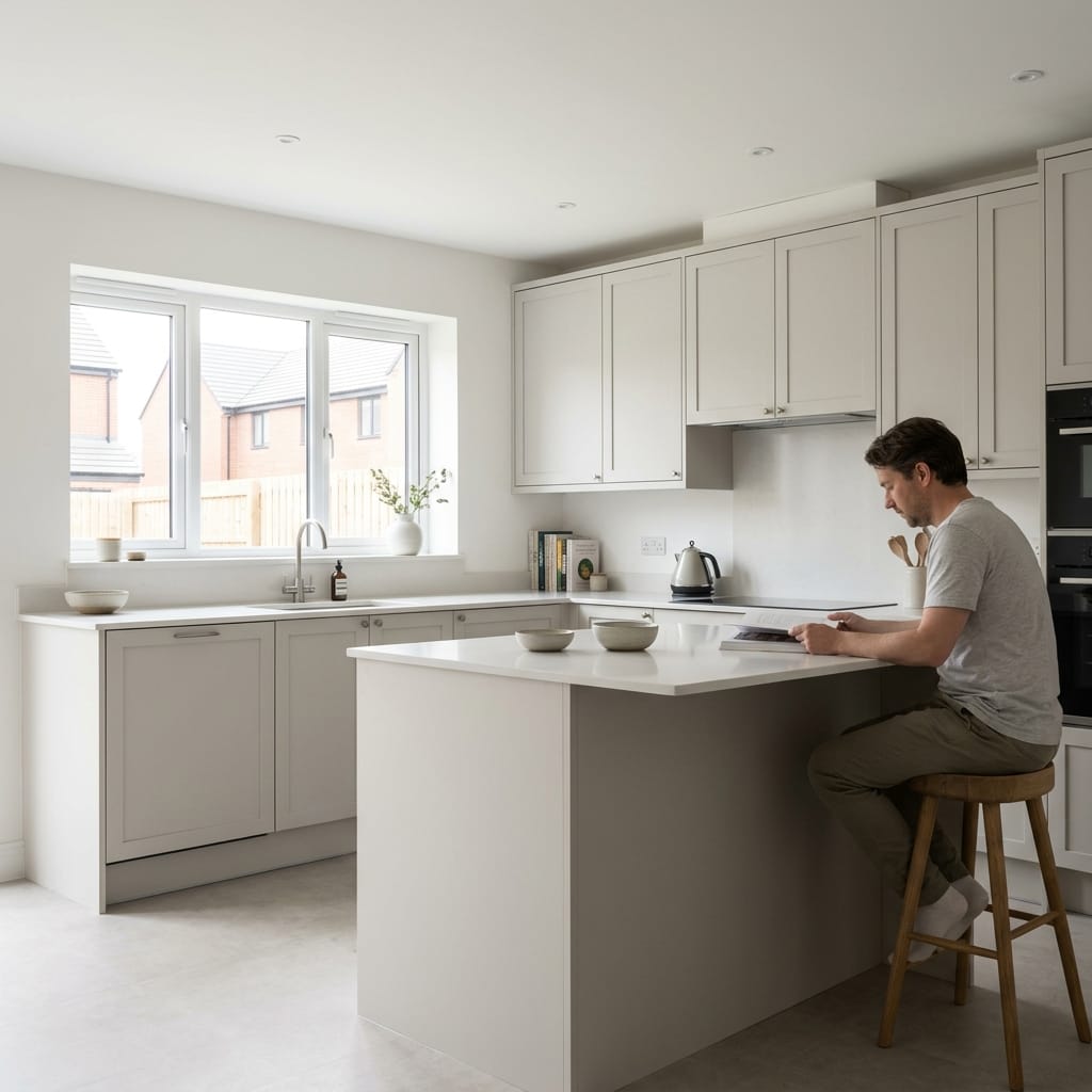 Bespoke kitchen designed for a Wigan home, quality materials and considered layout