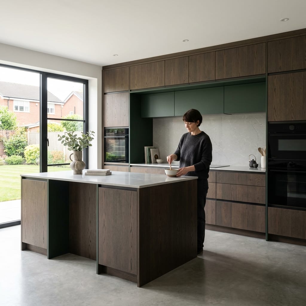 Bespoke kitchen designed for a Bollington home, quality materials and considered layout