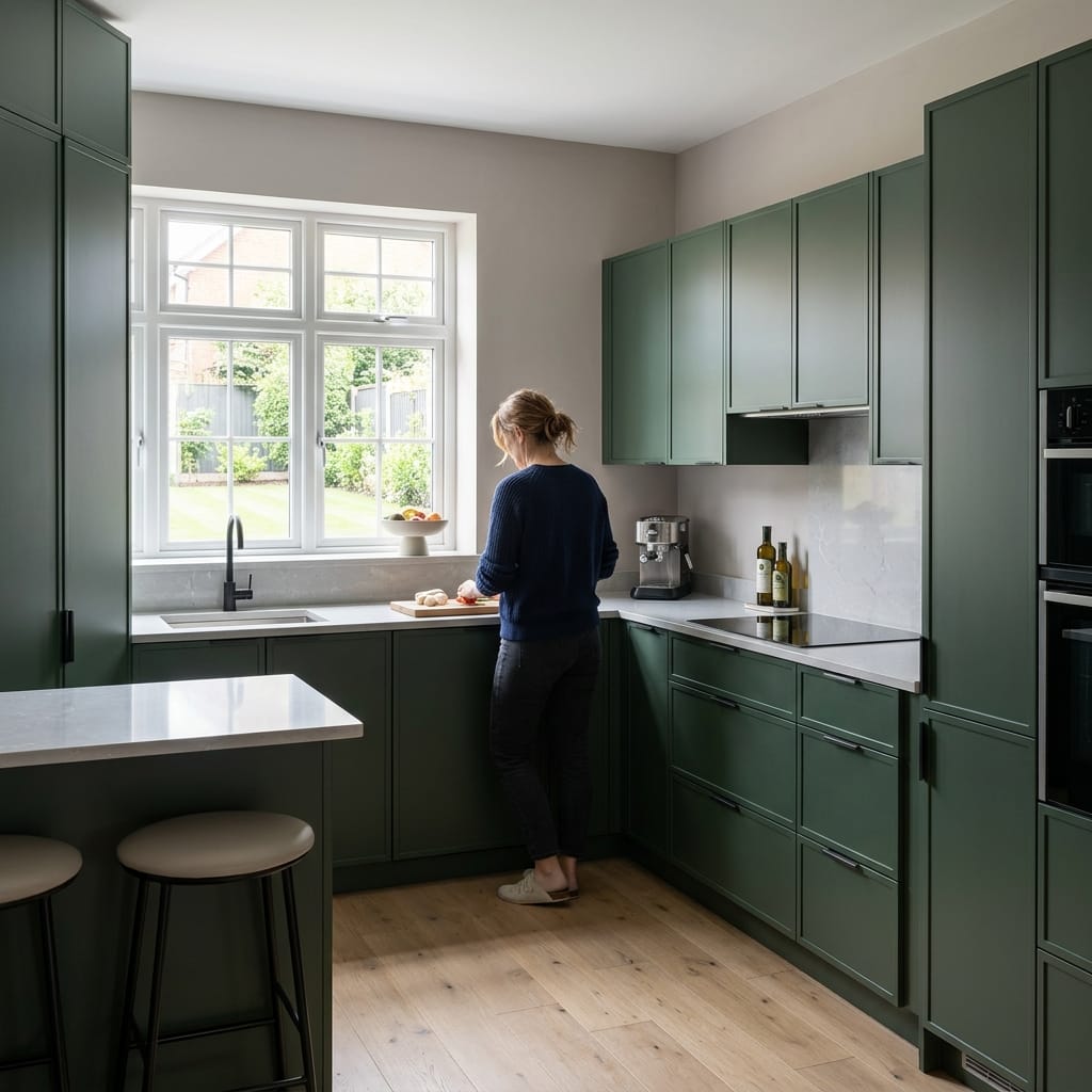 Bespoke kitchen designed for a Warrington home, quality materials and considered layout