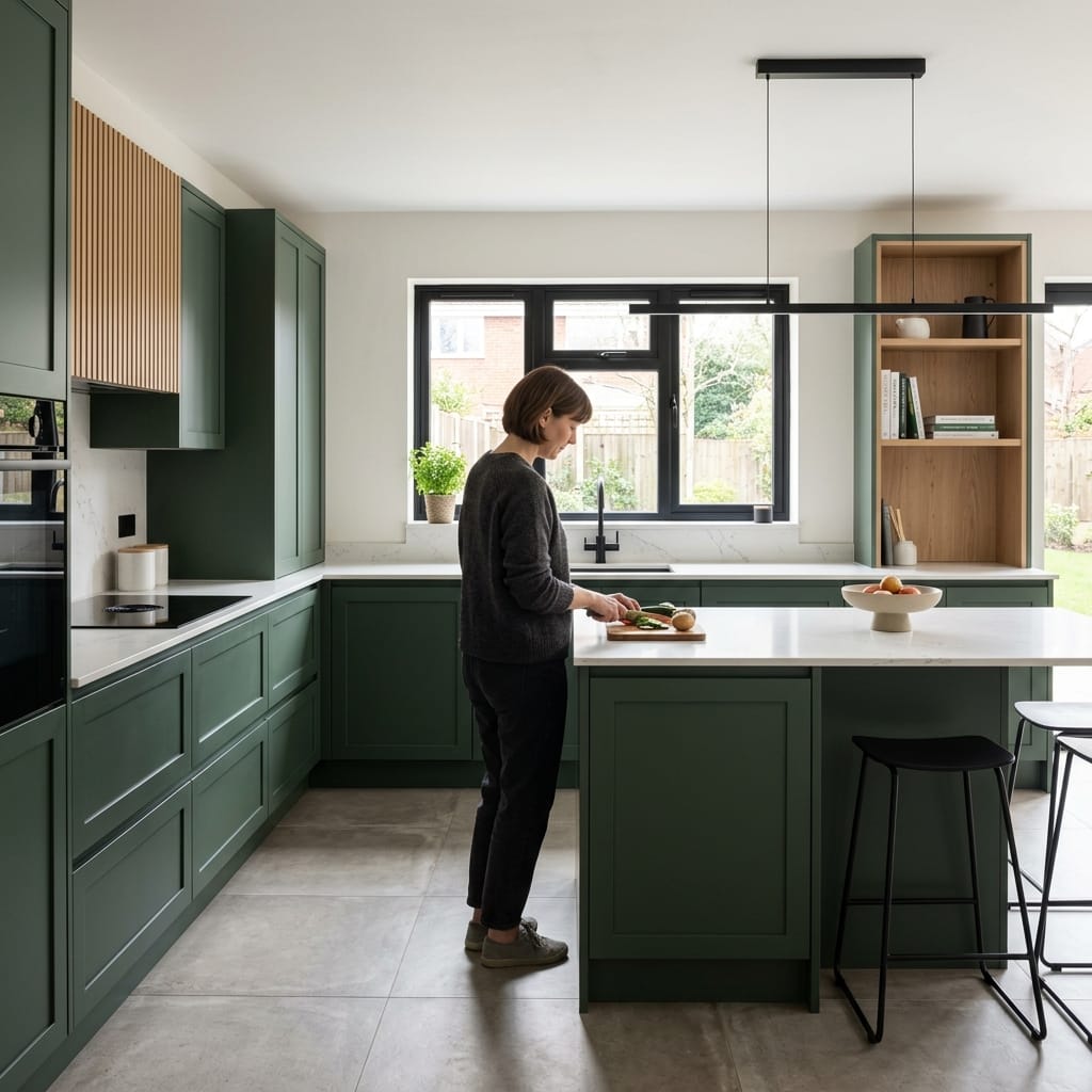 Bespoke kitchen designed for a Bolton home, quality materials and considered layout