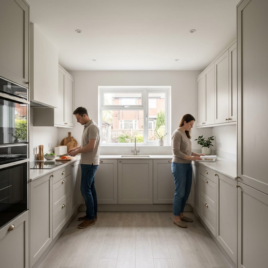 Bespoke kitchen designed for a Radcliffe home, quality materials and considered layout