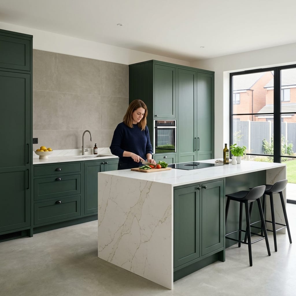 Bespoke kitchen designed for a Droylsden home, quality materials and considered layout